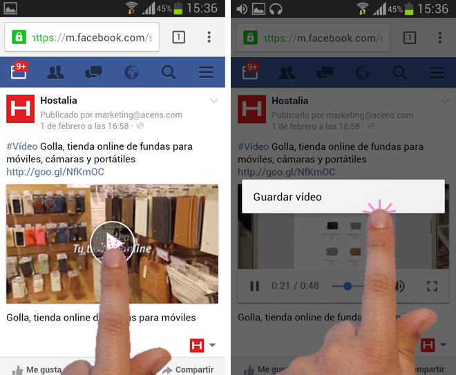 Pon “bajar” antes de “facebook” para descargar cualquier vídeo Hostalia Blog