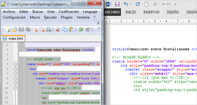 Copiar código de programación de Notepad++ y pegarlo en Word respetando los colores