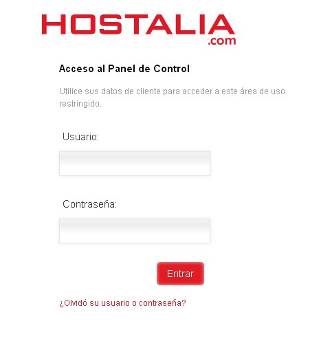 pagina logueo - blog hostalia hosting