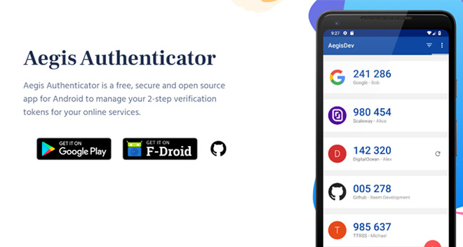 Aegis Authenticator, app gratuita y segura para 2FA